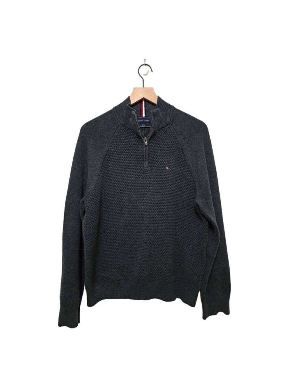 Tommy Hilfiger Flag Logo Quarter-Zip Sweater Sz M